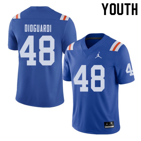 Jordan Brand Youth #48 Brett DioGuardi Florida Gators Throwback Alternate College Football Jerseys